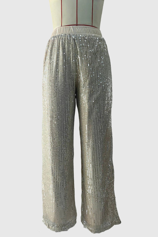 Sparkling Wide-Leg Casual Pants