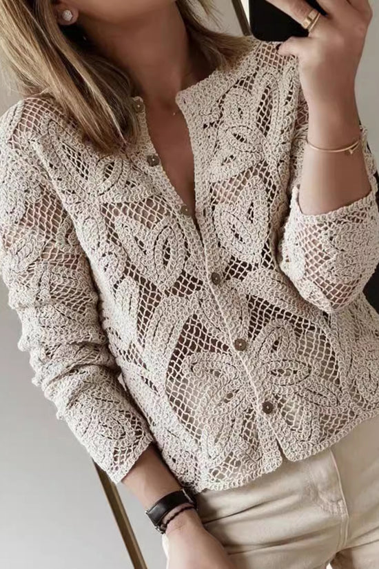 Elegant Knit Long Sleeve Blouse