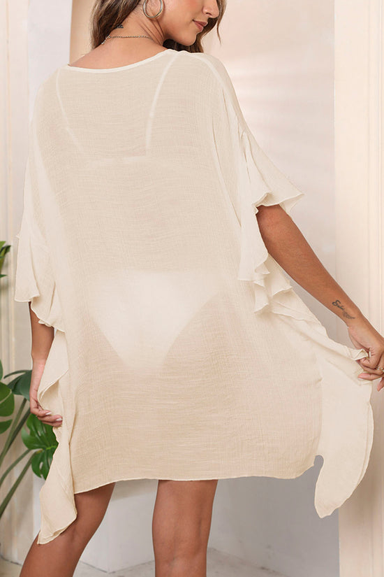 Floral Print Sheer Cover-Up