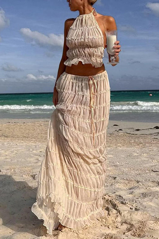 Elegant Halter Skirt Set
