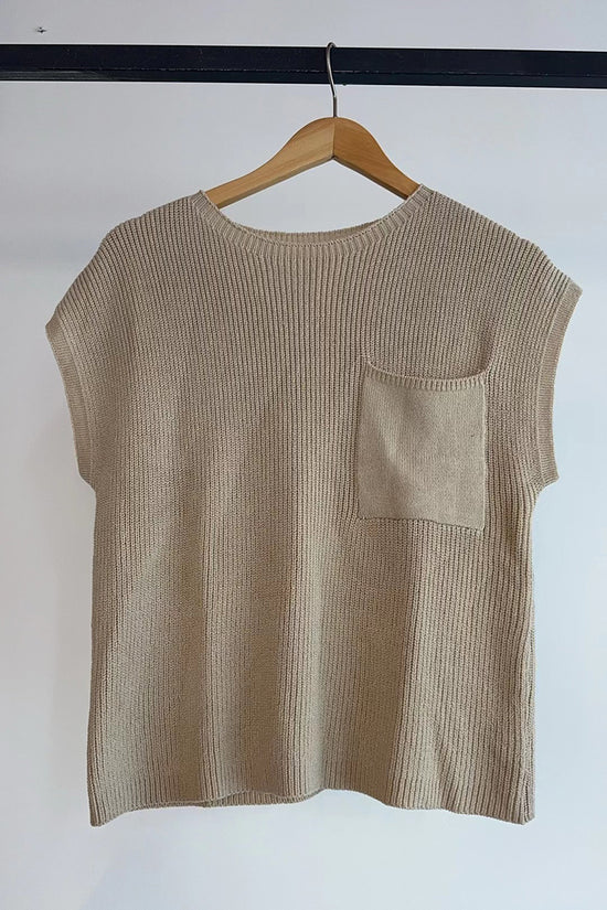 Casual Knit Pocket T-Shirt