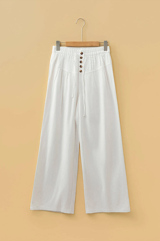 Drawstring Pleated Wide Leg Pants