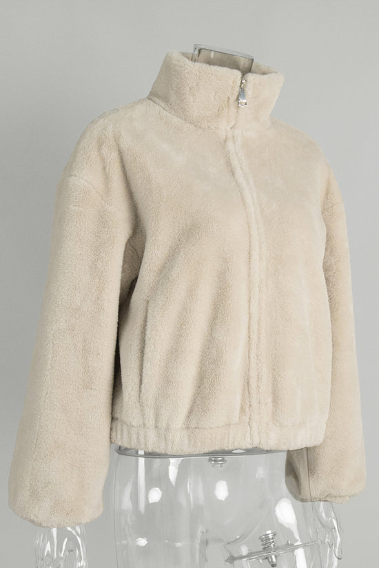 Chic Mock Neck Zip-Up Jacket