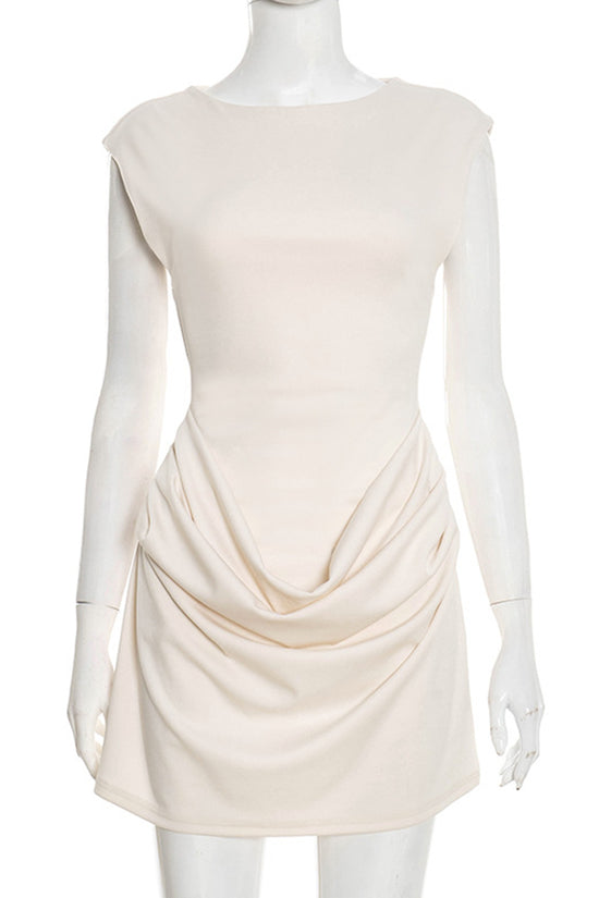 Draped Sleeveless Casual Dress