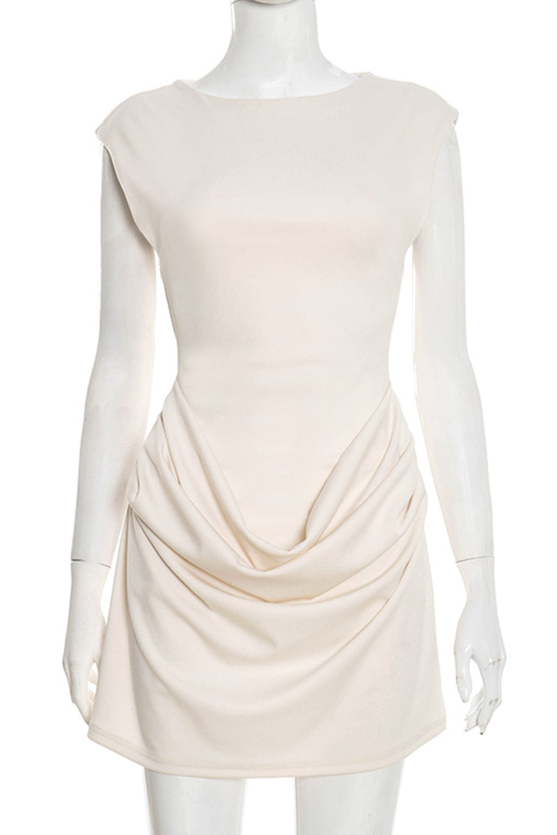 Draped Sleeveless Casual Dress