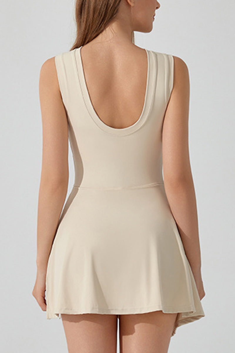 Sleeveless Tie-Waist Wrap Dress