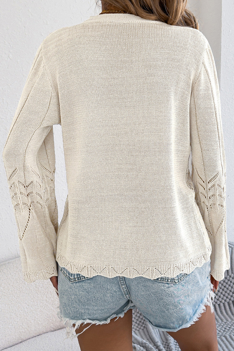 Elegant Knit Cardigan with Tie Detail