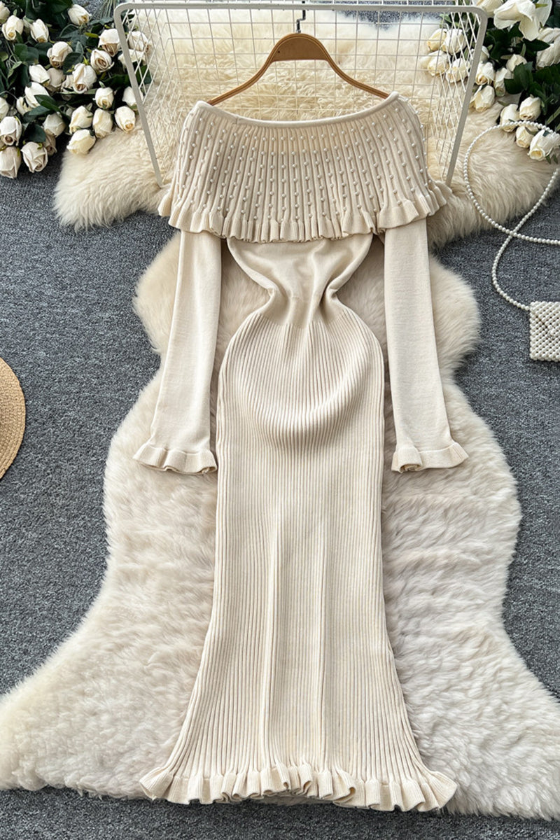 Elegant Off-Shoulder Ruffle Dress