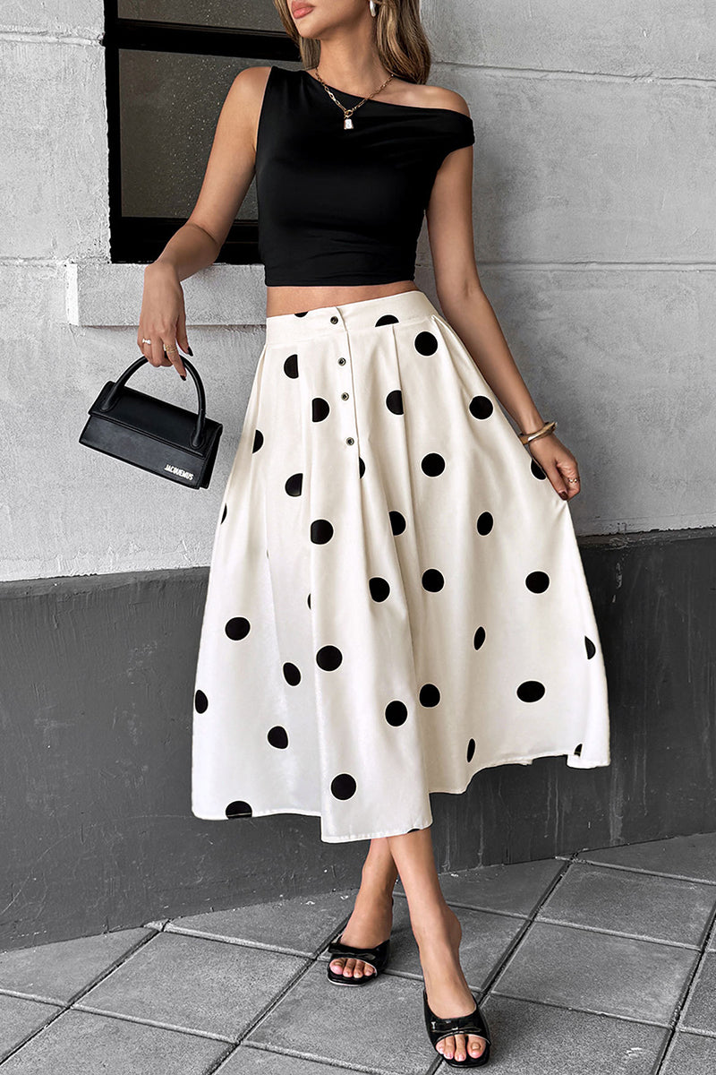 Polka Dot Midi Skirt