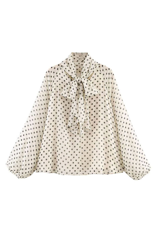 Polka Dot Long Sleeve Blouse