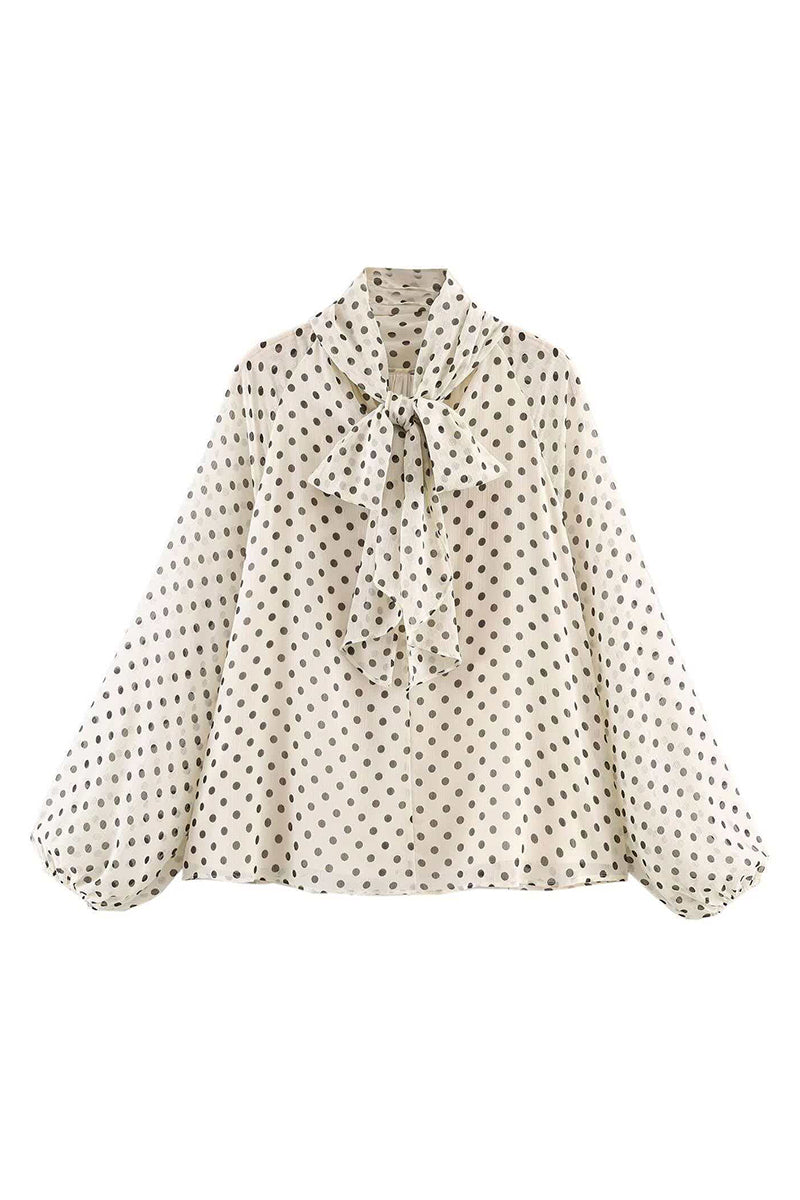 Polka Dot Long Sleeve Blouse