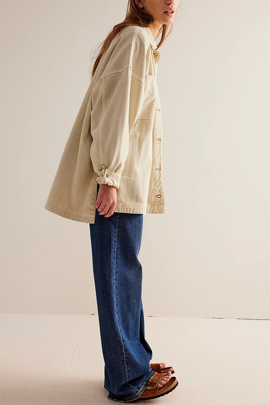 Oversized Denim Jacket with Pocket Detail