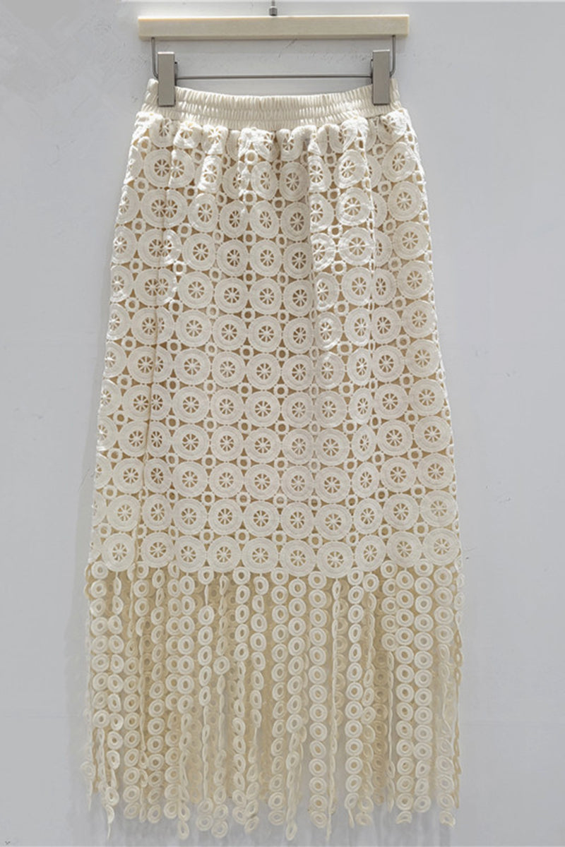 Intricate Crochet Midi Skirt