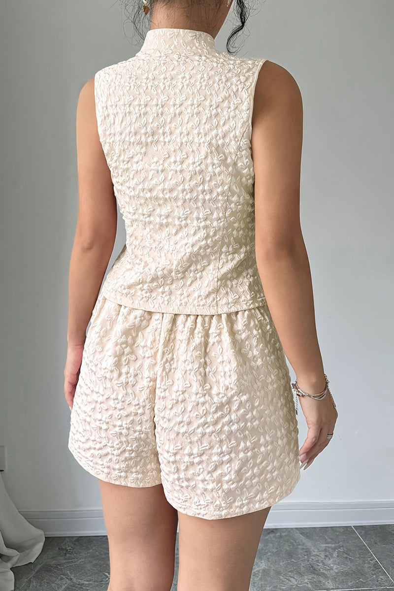 Textured Sleeveless Two-Piece Set