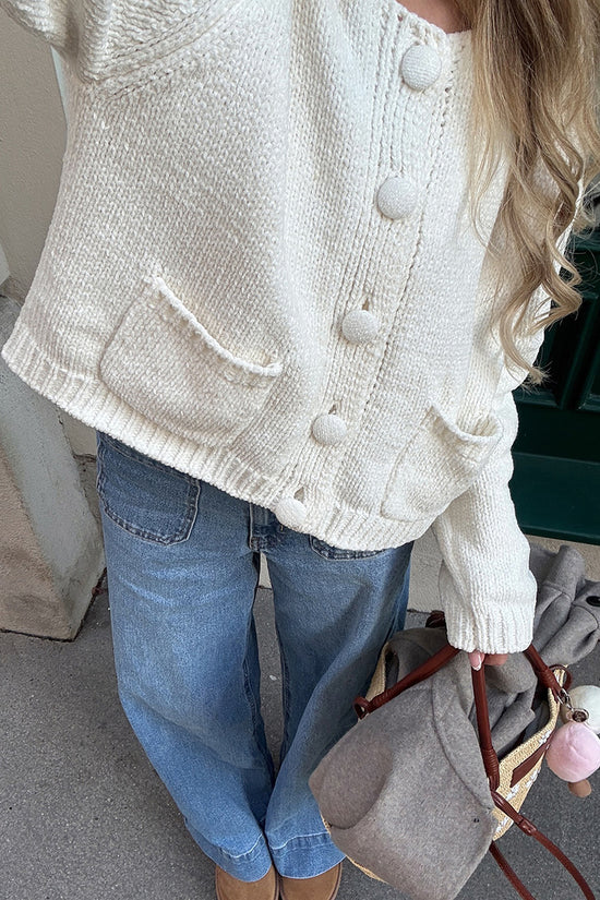 Buttoned Cardigan with Pockets