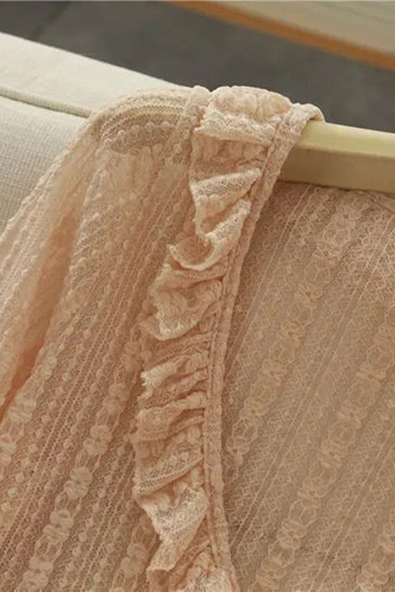 Elegant Ruffle Tie-Front Cover-Up