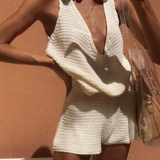 Chic Sleeveless Summer Knit Set