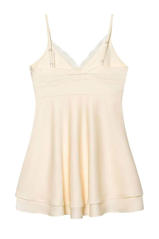 Elegant Lace Trim Slip Dress