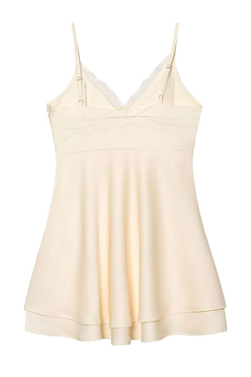 Elegant Lace Trim Slip Dress