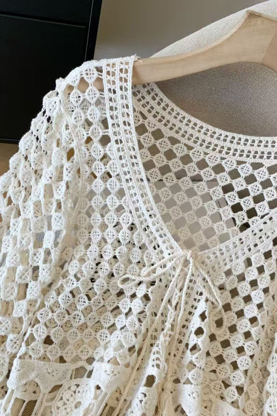 Crochet Open-Front Cardigan
