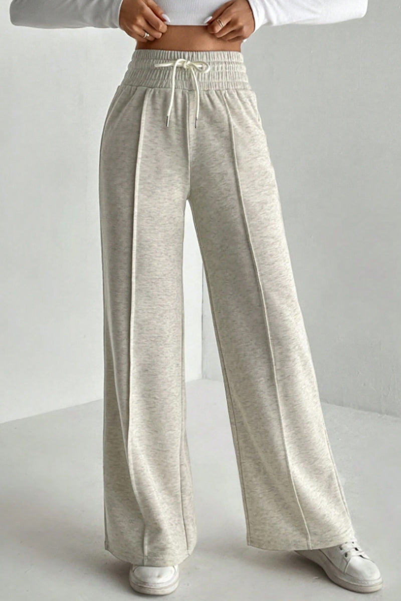 High-Waisted Wide-Leg Casual Pants
