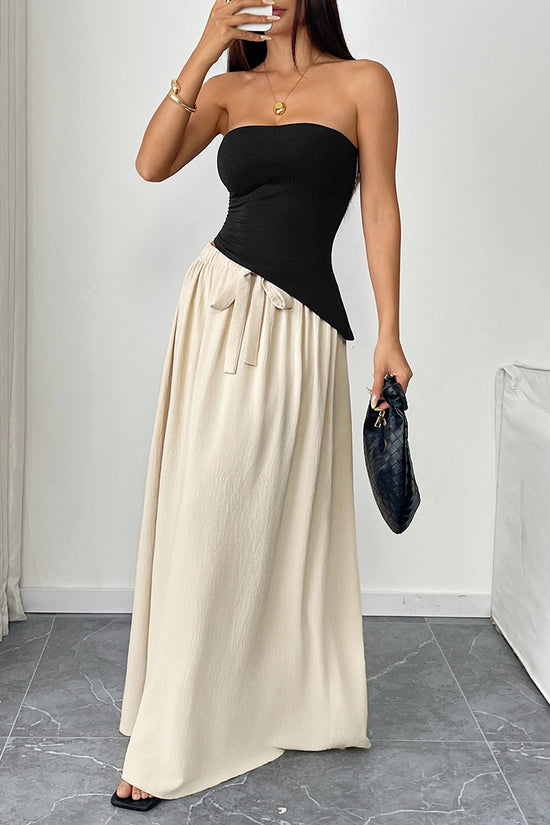 Strapless Asymmetrical Top and Skirt Set