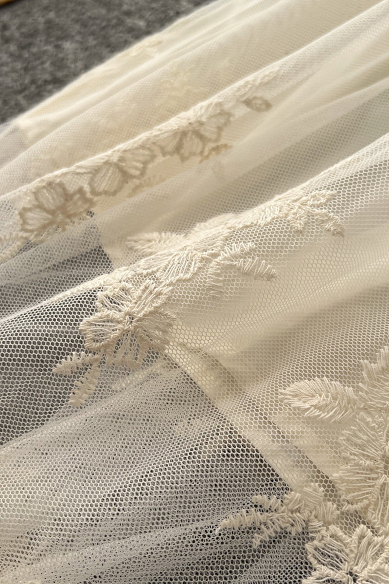 Elegant Lace Midi Skirt