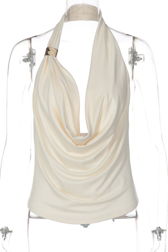 Draped Halter Tank Top
