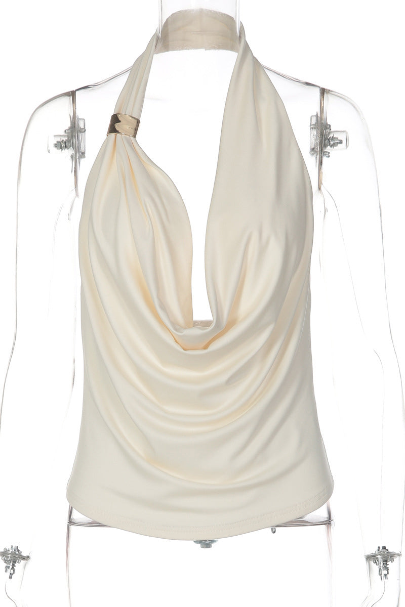 Draped Halter Tank Top