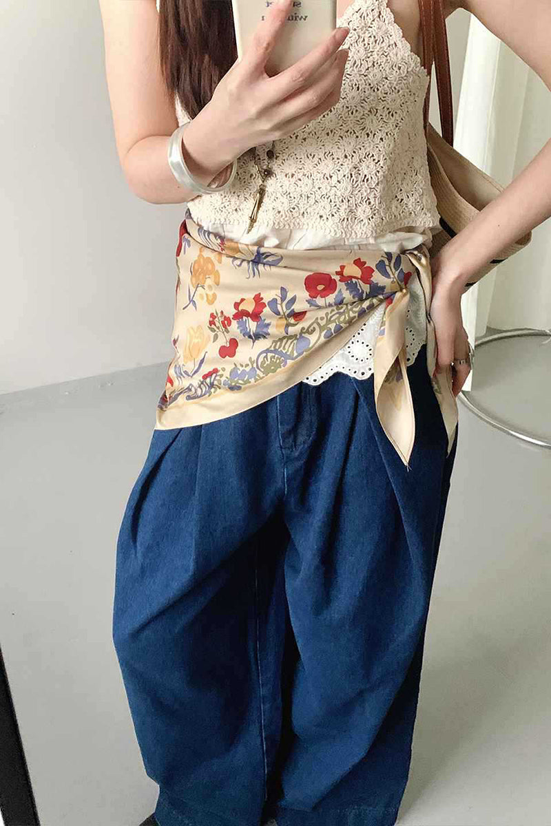 Floral Print Tie-Waist Scarf