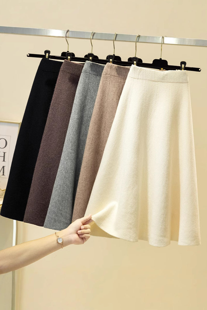 Elegant A-Line Midi Skirt