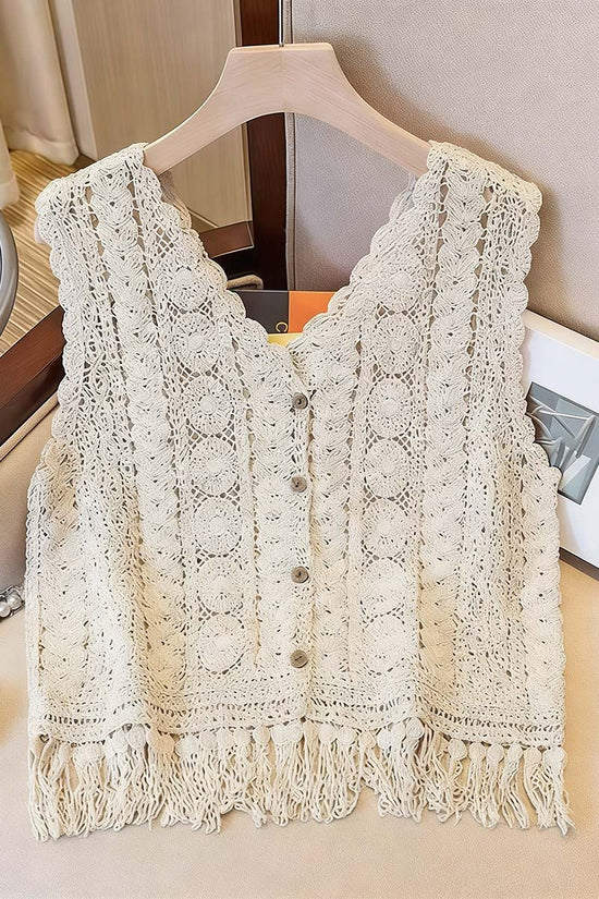 Crochet Fringe Sweater Vest
