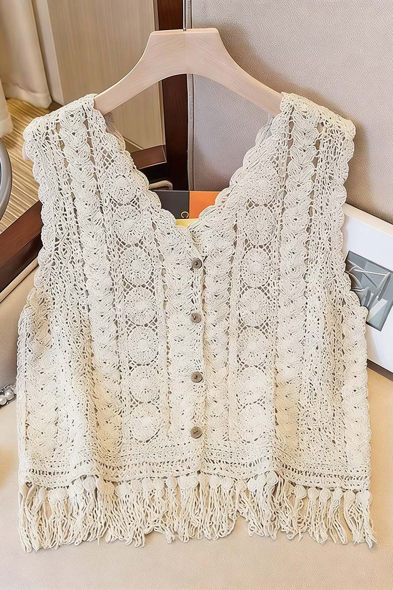 Crochet Fringe Sweater Vest