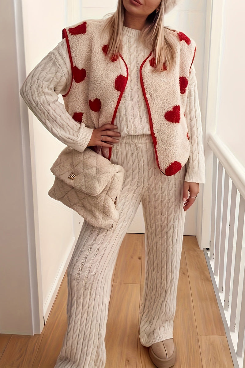 Heart Pattern Sleeveless Vest