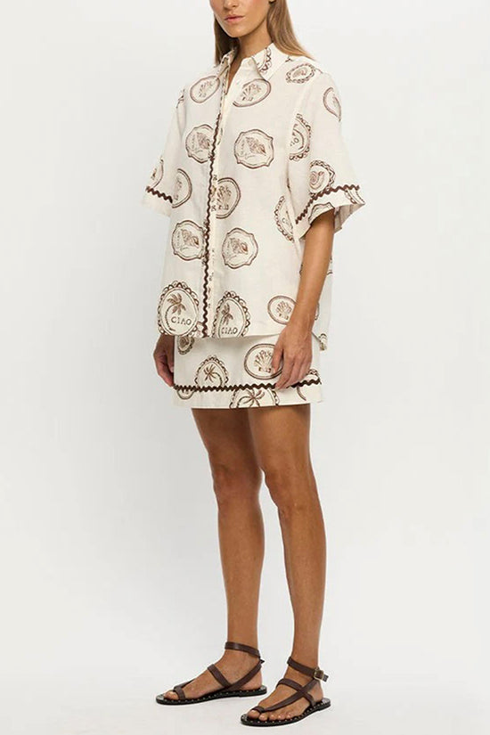 Vintage Print Skirt and Top Set