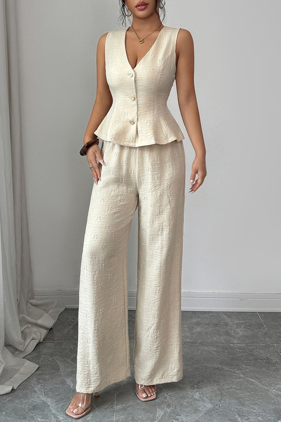 Elegant Sleeveless Two-Piece Pants Set