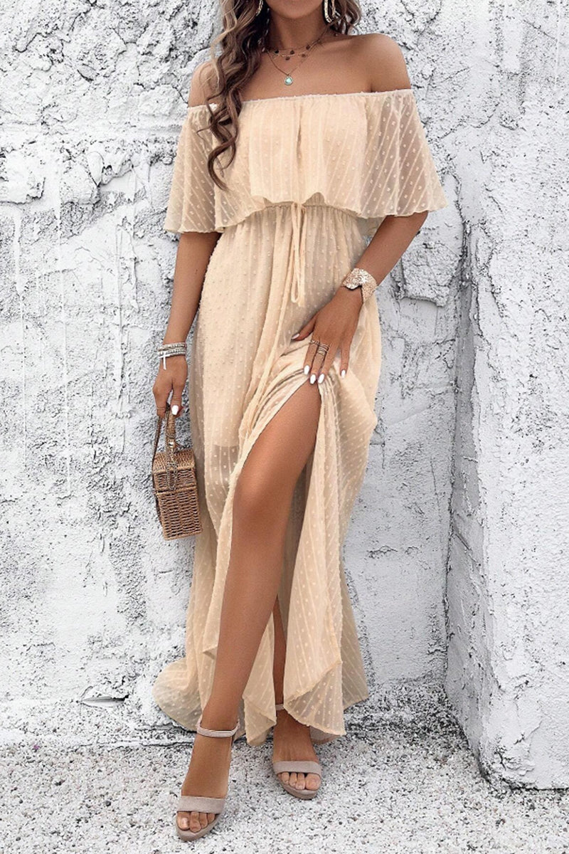 Off-Shoulder Maxi Casual Dress