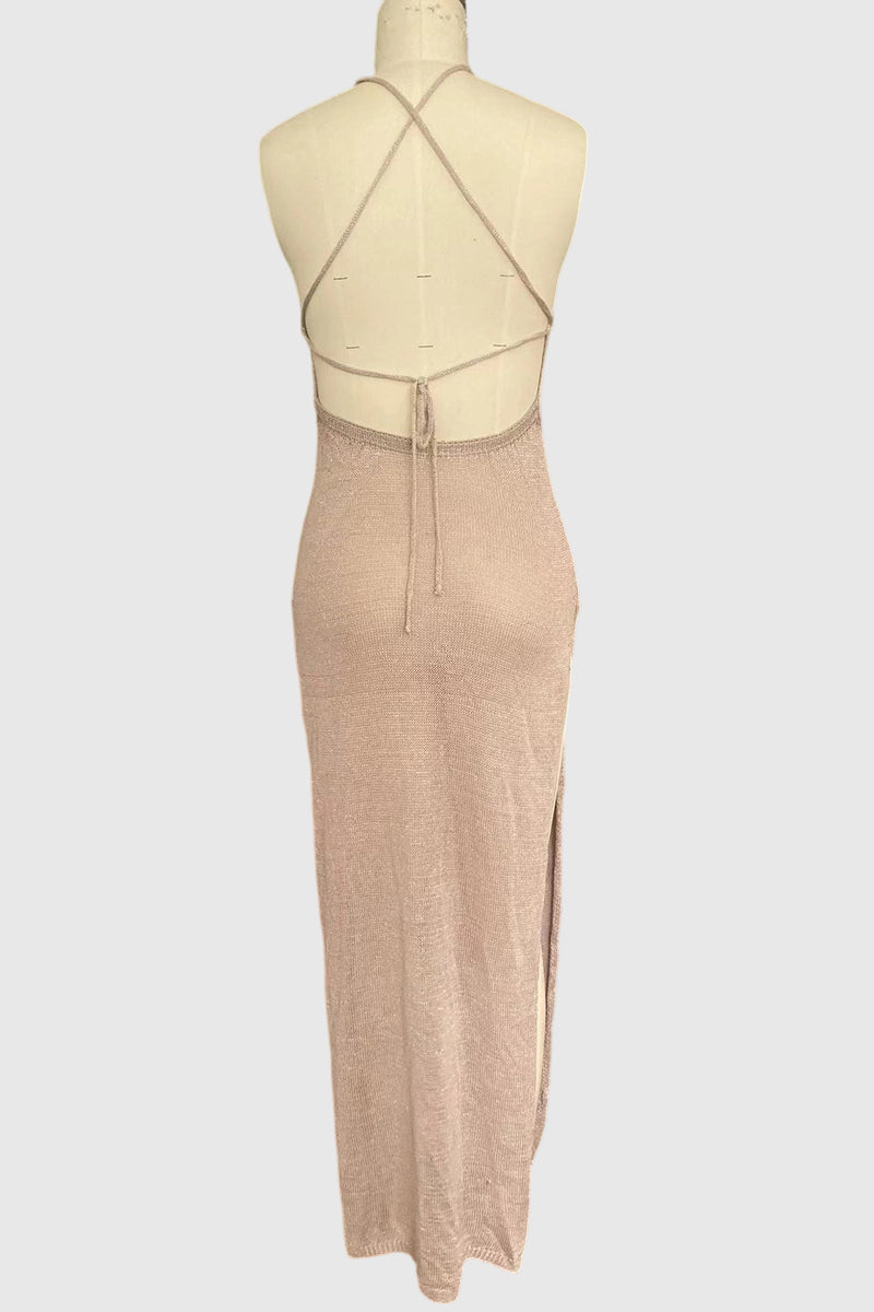 Sleeveless Maxi Dress with High Slits