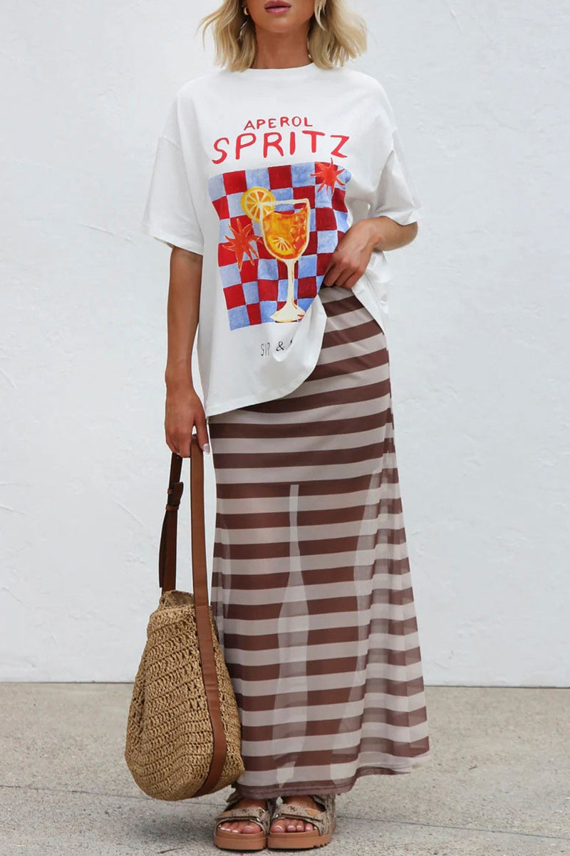 Polka Dot Sheer Midi Skirt