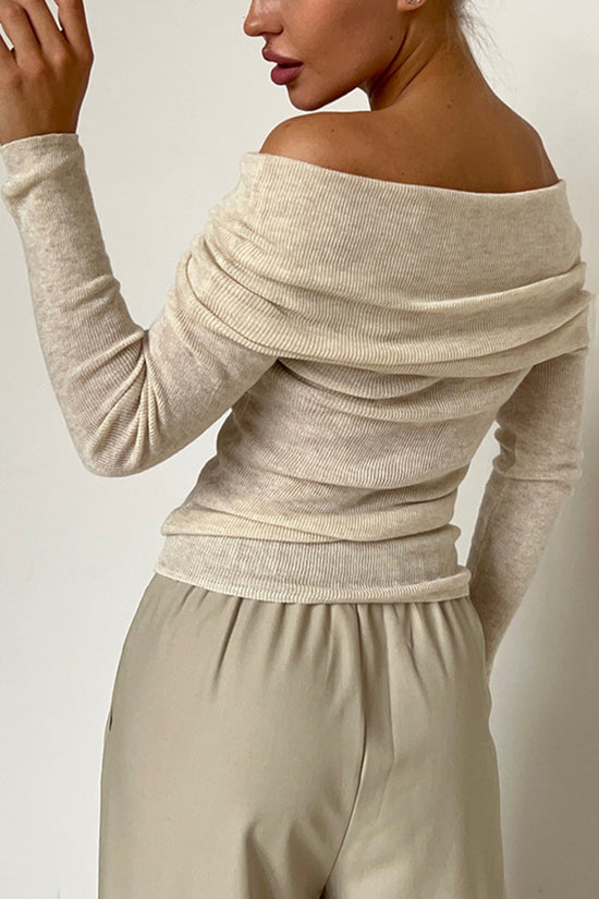 Off-Shoulder Elegant Knit Sweater