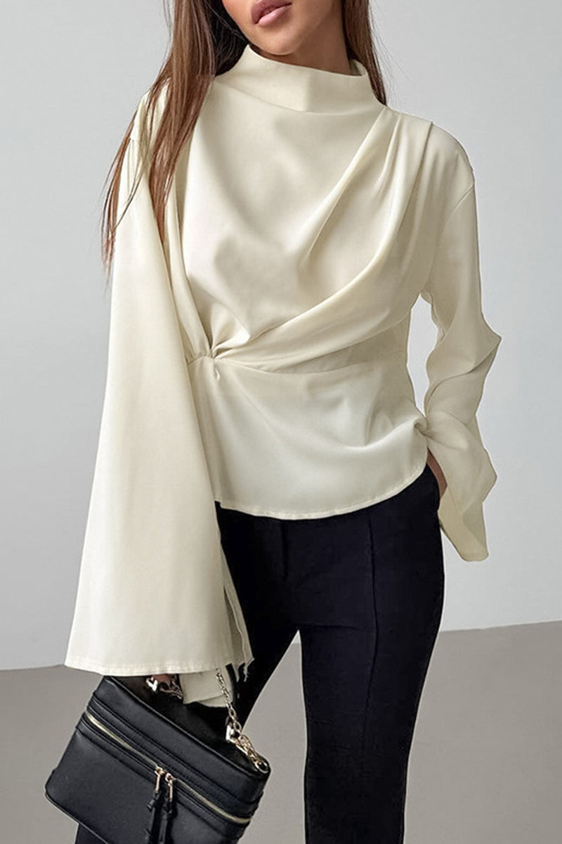 Elegant Wrap Long Sleeve Blouse