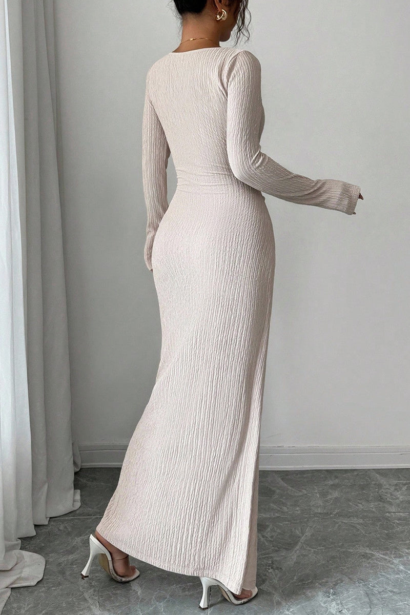 Elegant Long Sleeve Bodycon Casual Dress