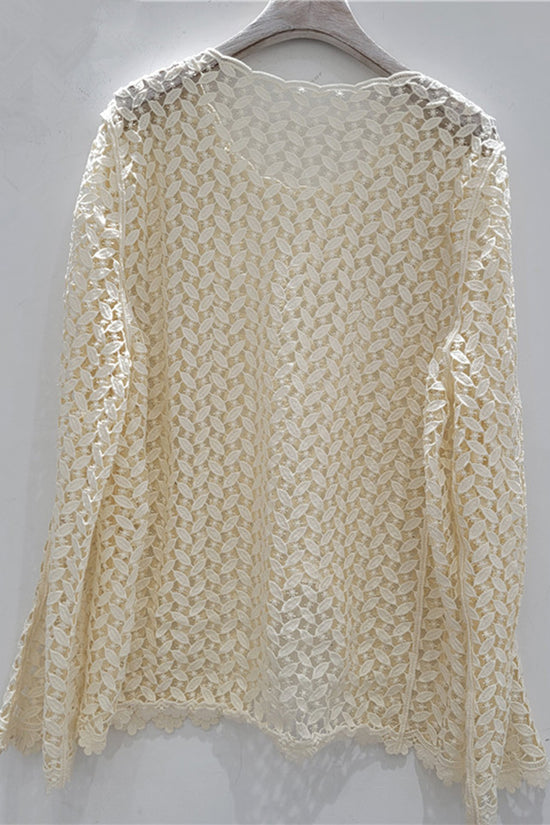 Elegant Patterned Openwork Top
