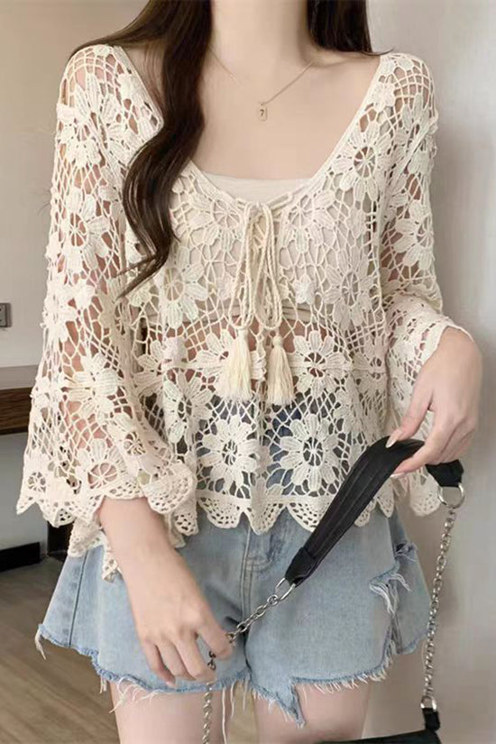 Floral Lace Crochet Blouse
