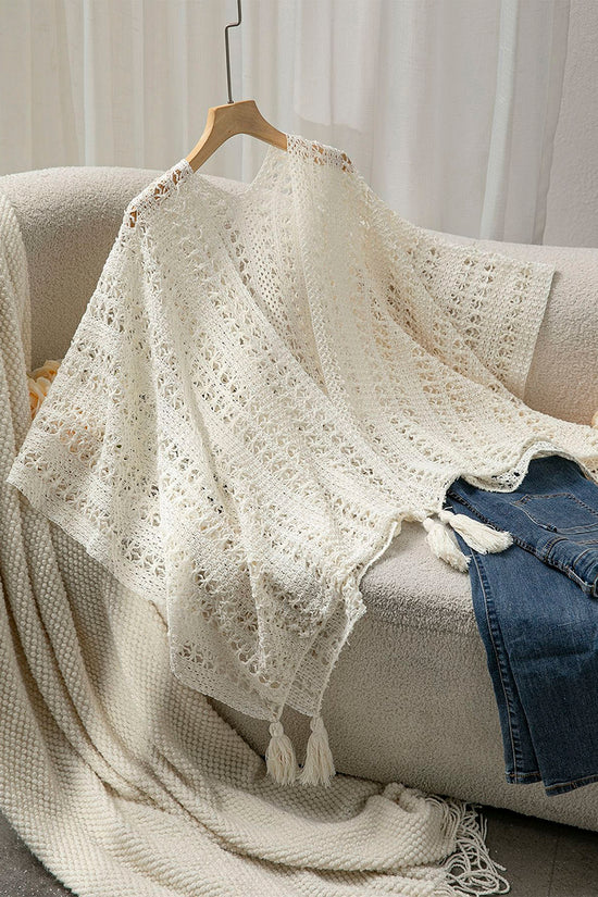 Textured Fringe Open-Front Shrug