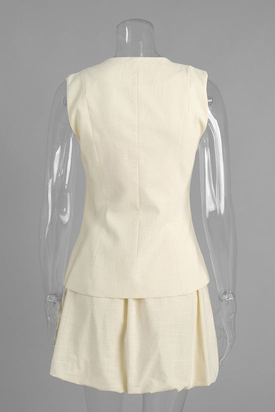 Elegant Sleeveless Skirt Set