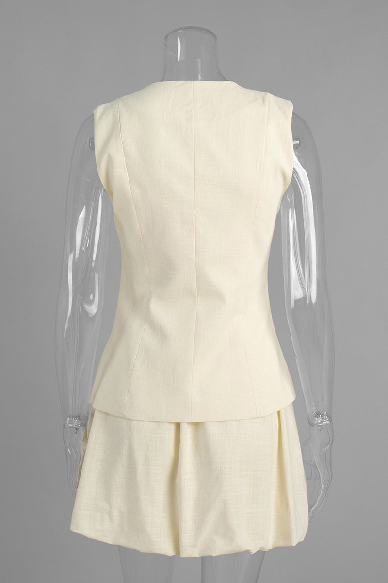 Elegant Sleeveless Skirt Set