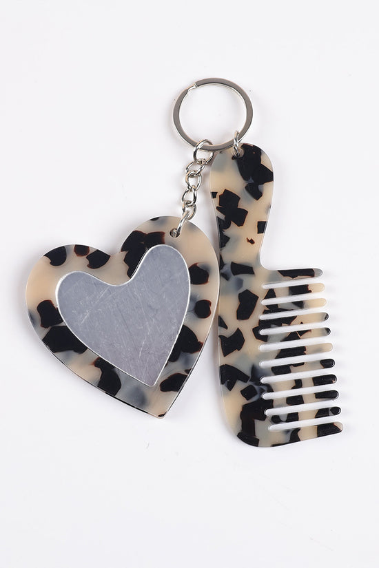 Heart and Comb Keychain Set