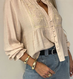 Floral Button-Up Blouse