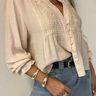 Floral Button-Up Blouse